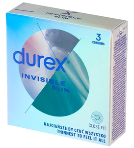 Prezerwatywy Durex Invisible Slim Cienkie