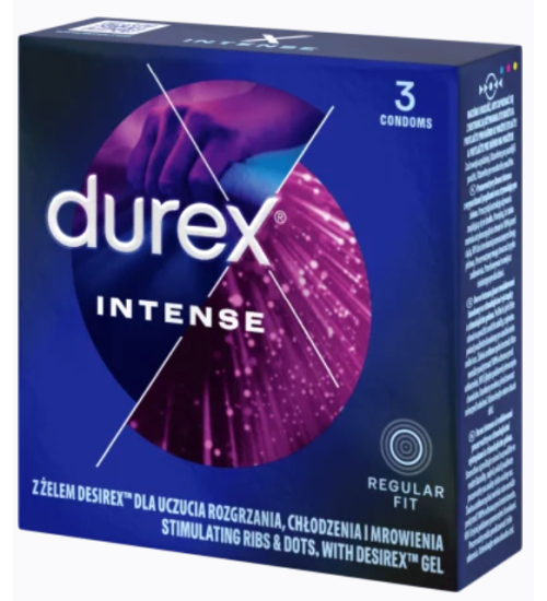 Stymulujące prezerwatywy Durex intense 3 szt